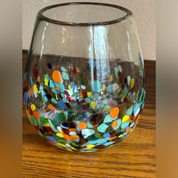 Confetti Handblown Wine Glasses -Pair - Picture 7 of 12